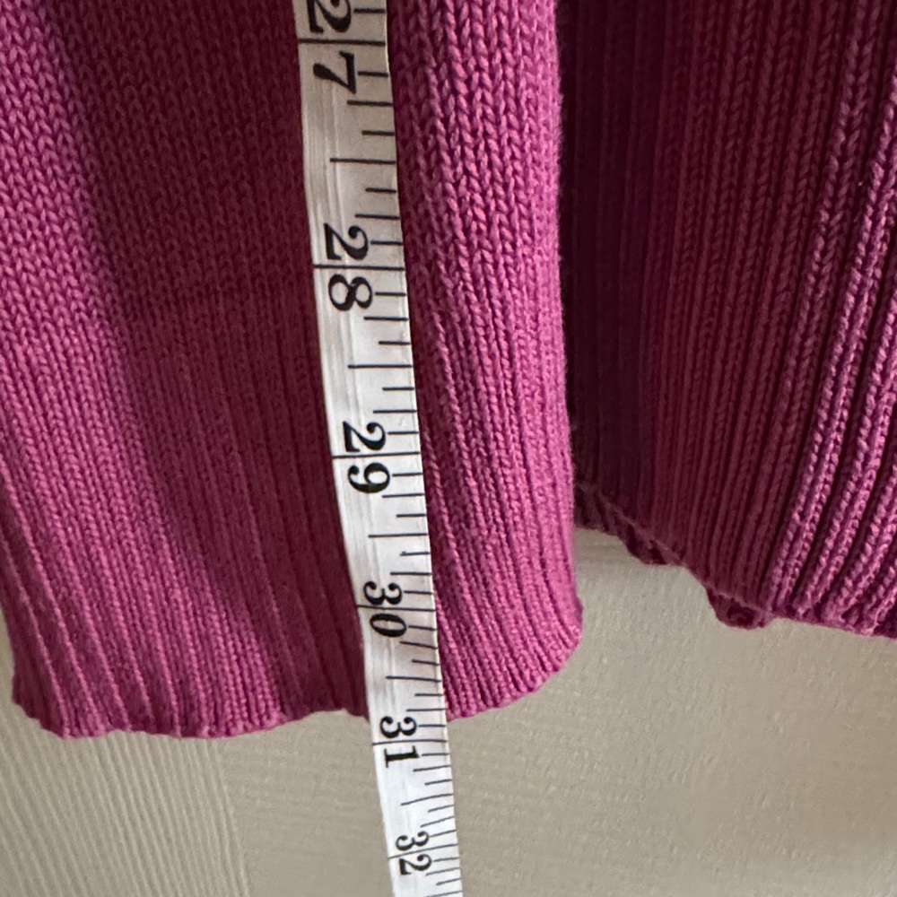Talbots Ribbed Open Front Cardigan – Raspberry Pink, Size M - Picture 3 of 6